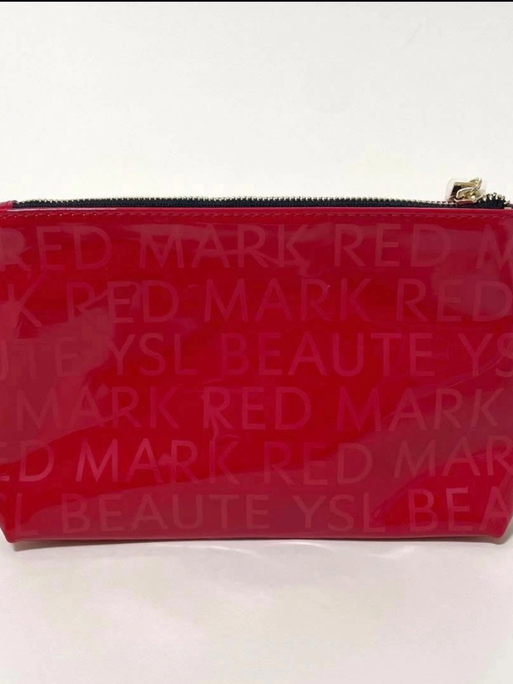 Red Glossy YSL Cosmetic Pouch